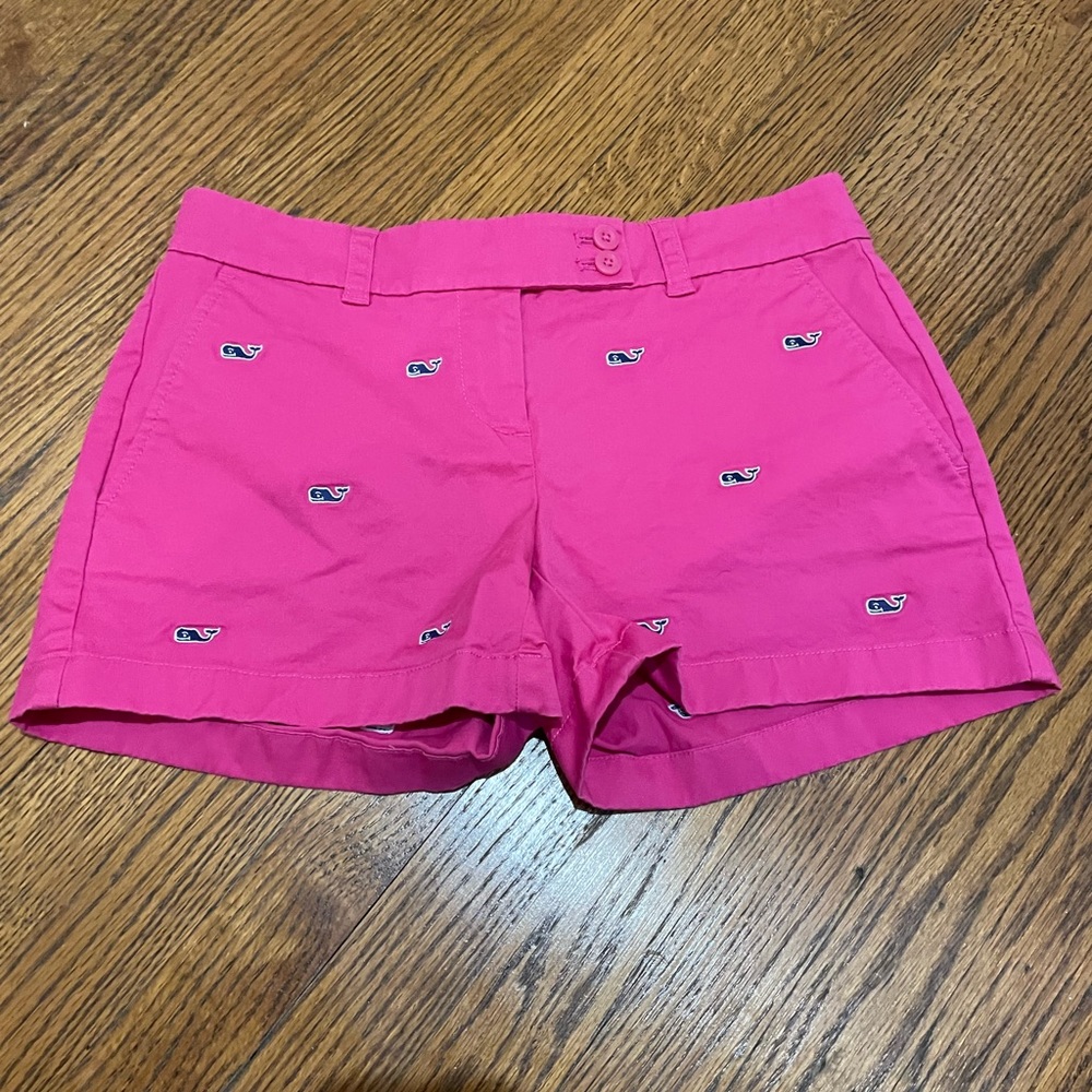 Vineyard Vines size 2 shorts. Never worn, pink with navy whales. - Picture 3 of 9